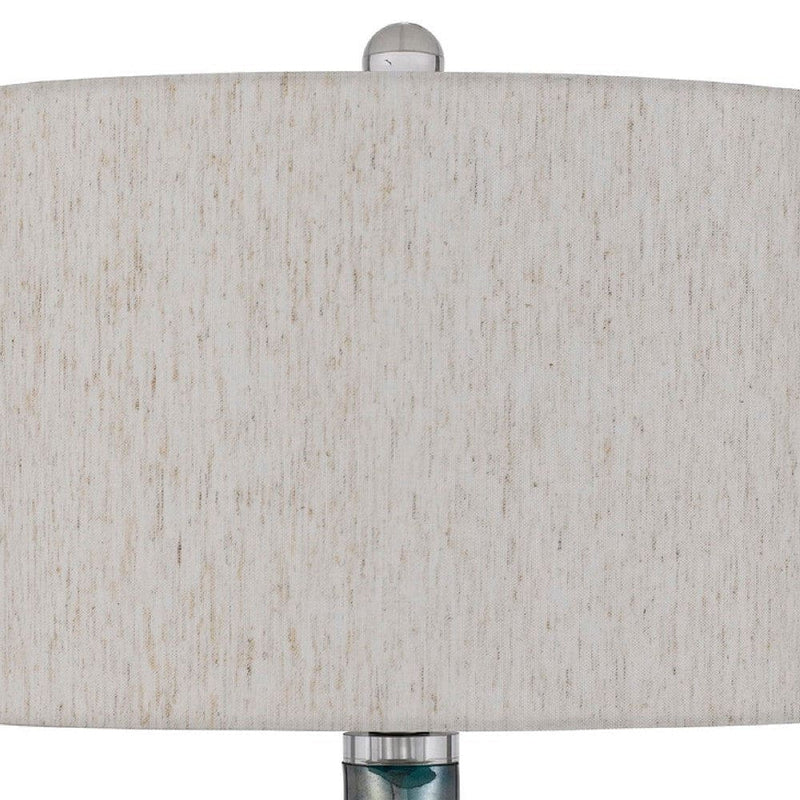 28 Inch Glass Bottle Table Lamp Drum Shade Dimmer Bronze-zoom-