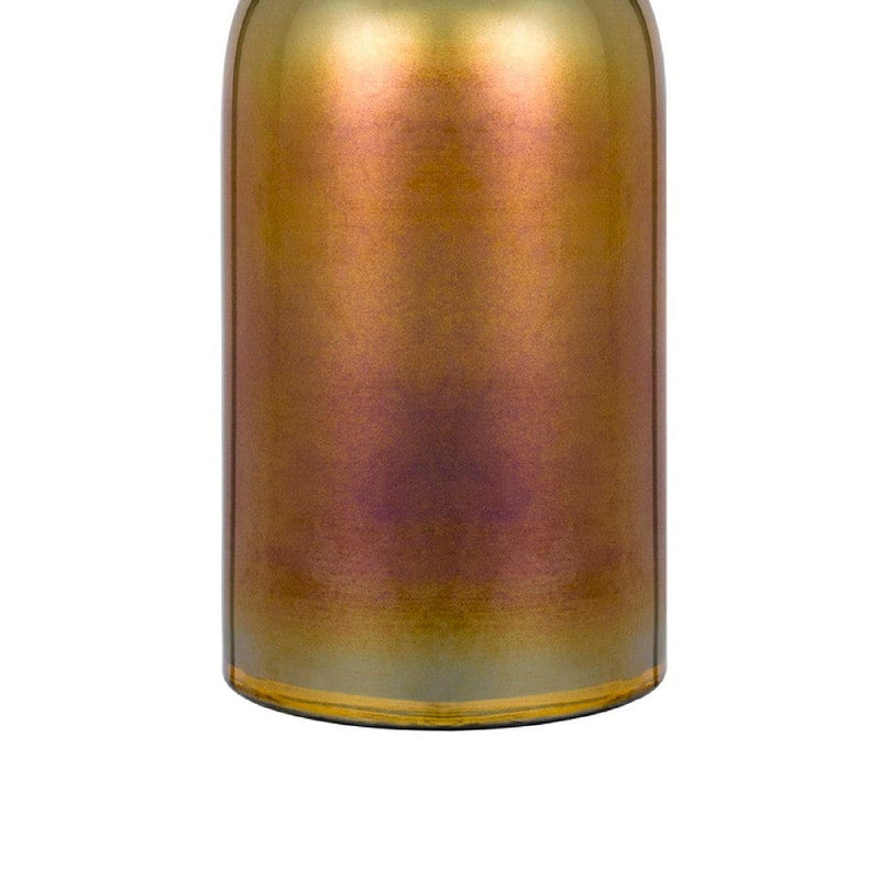 28 Inch Glass Bottle Table Lamp Drum Shade Dimmer Bronze-zoom-
