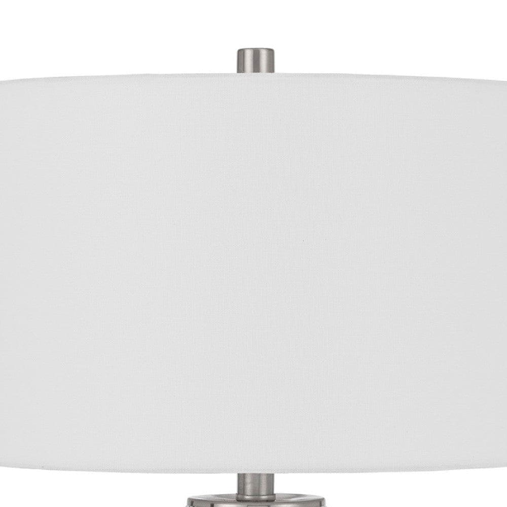 28 Inch Fluted Glass Base Table Lamp Dimmer Clear