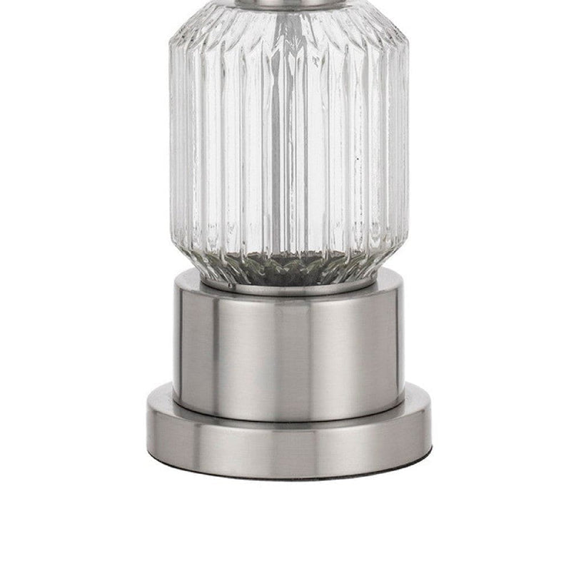 28 Inch Fluted Glass Base Table Lamp Dimmer Clear-zoom-