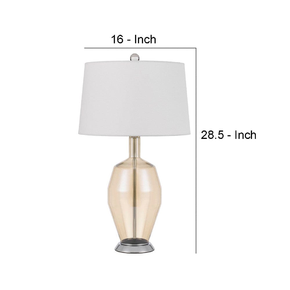29 Inch Table Lamp Smoked Glass Vase Design Base Dimmer
