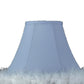 12 Inch Resin Table Lamp with Empire Shade Fur Trim Blue