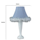 12 Inch Resin Table Lamp with Empire Shade Fur Trim Blue
