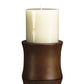 13 Inch Resin Candle Holder With Bamboo Column Design Brown