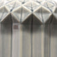 28 Inch Ceramic Table Lamp with Faceted Base White and Gray