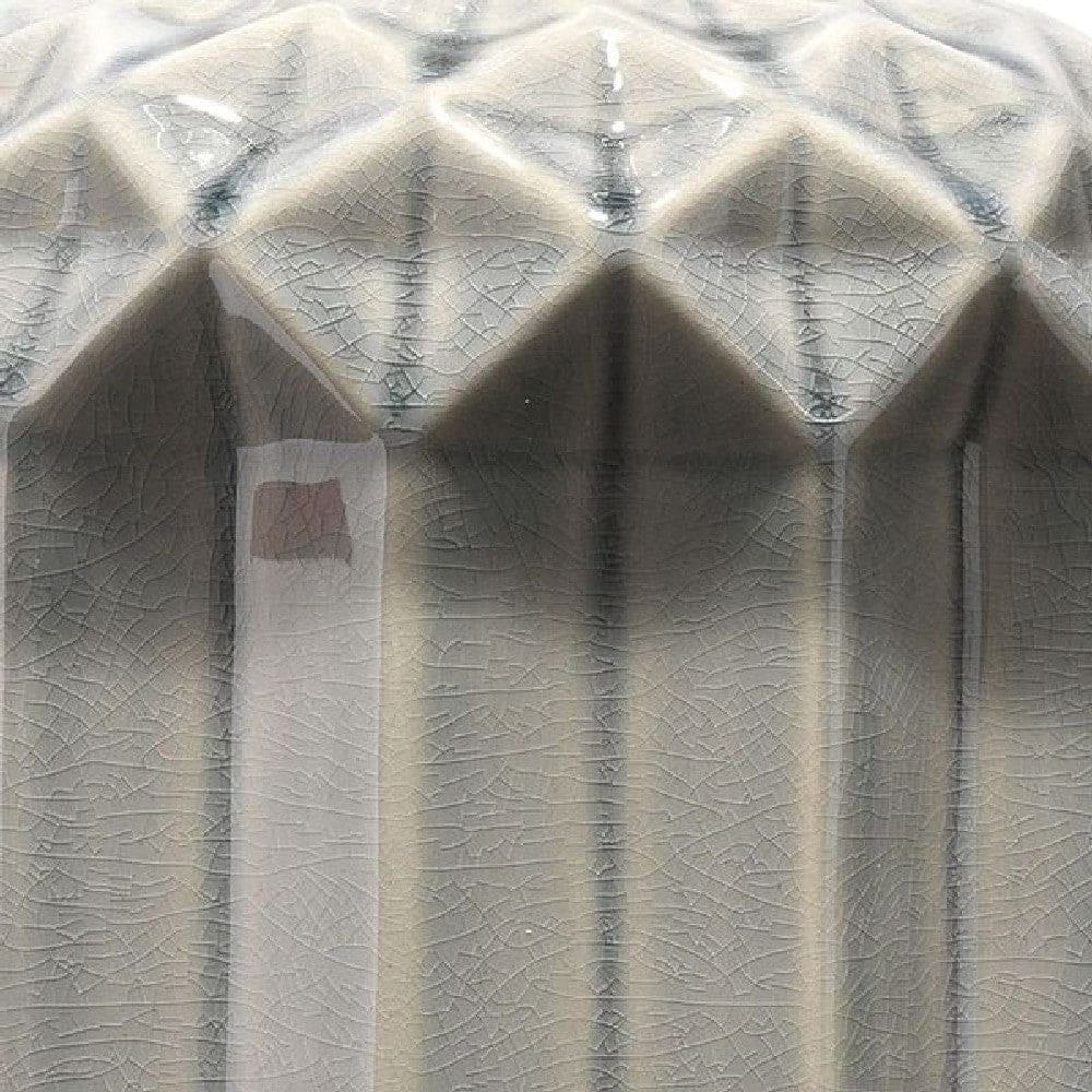 28 Inch Ceramic Table Lamp with Faceted Base White and Gray-zoom-3