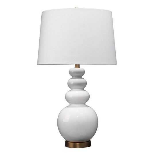 27 Inch Round Ceramic Stacked Ball Style Table Lamp White