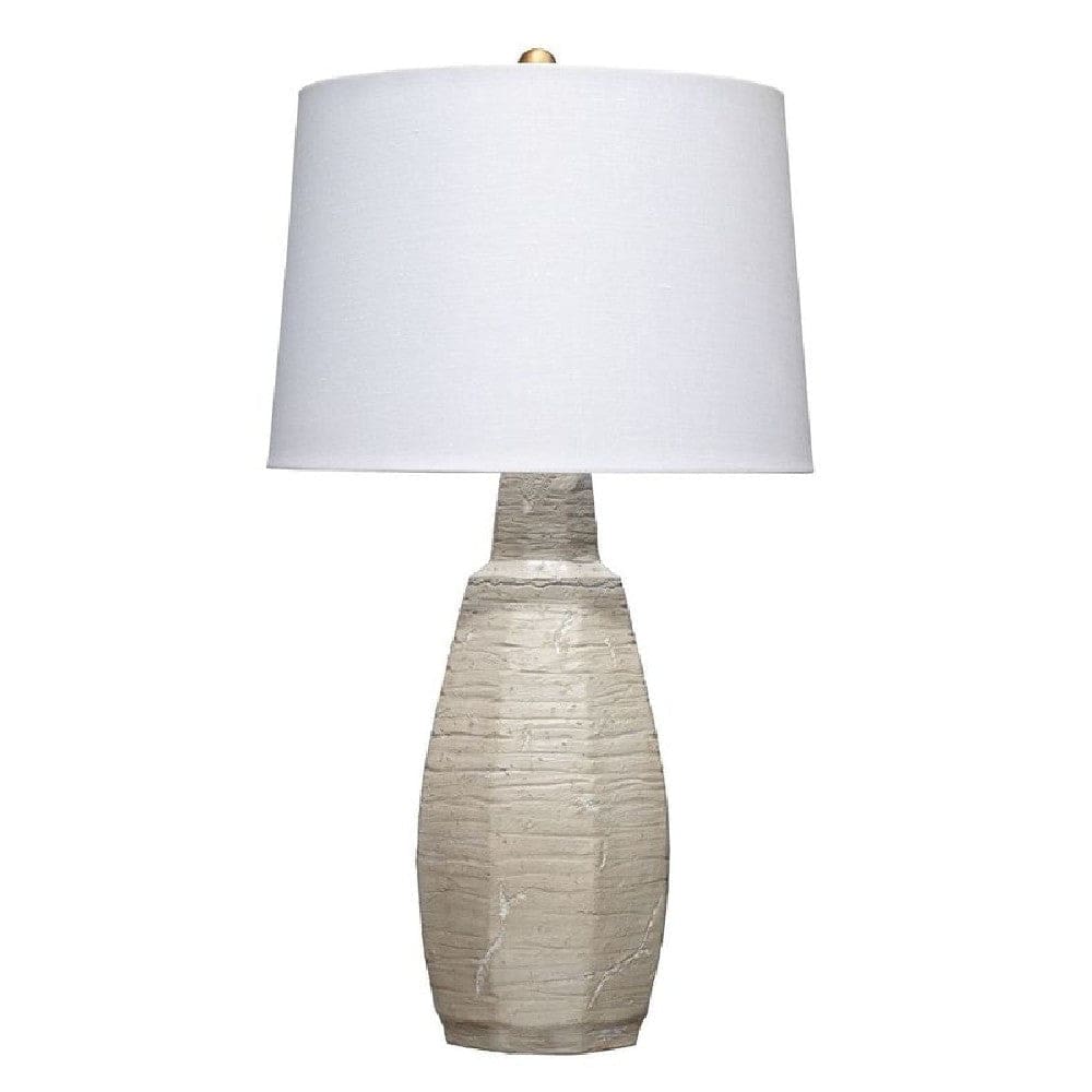 30 Inch Ceramic Table Lamp with Textured Design Base White-zoom-1