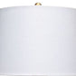 30 Inch Ceramic Table Lamp with Textured Design Base White