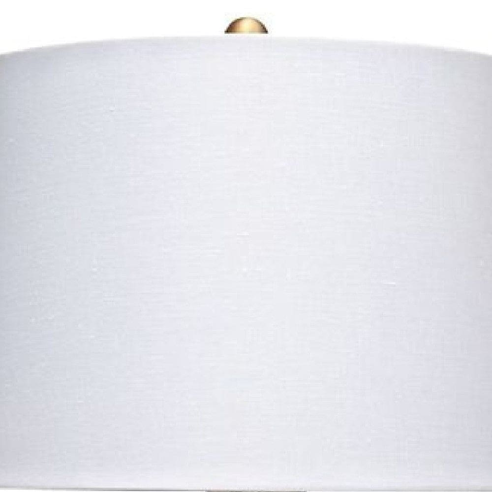 30 Inch Ceramic Table Lamp with Textured Design Base White-zoom-2
