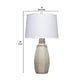 30 Inch Ceramic Table Lamp with Textured Design Base White