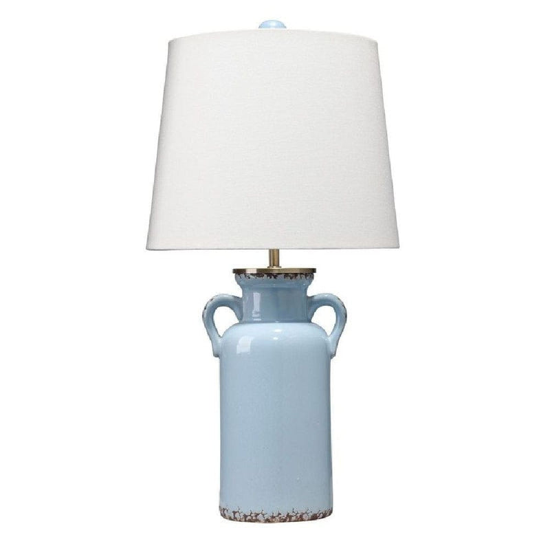 21 Inch Ceramic Table Lamp with Handles White and Blue-zoom-
