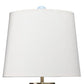21 Inch Ceramic Table Lamp with Handles White and Blue