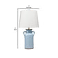 21 Inch Ceramic Table Lamp with Handles White and Blue