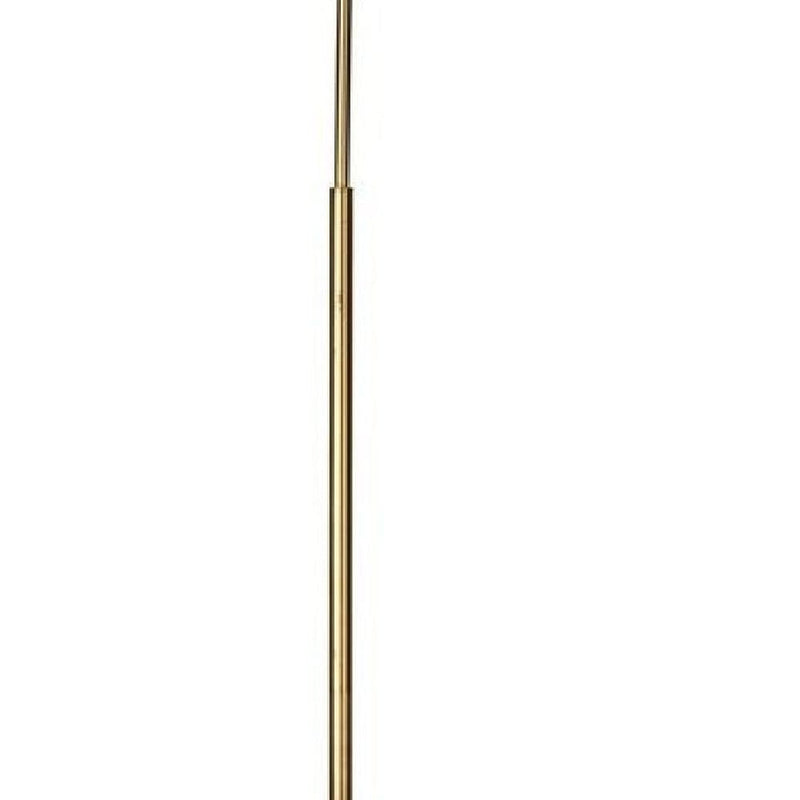 69 Inch Metal Floor Lamp With Clear Cone Glass Shade Brass-zoom-