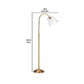 69 Inch Metal Floor Lamp With Clear Cone Glass Shade Brass