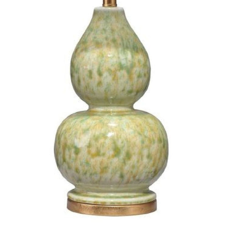 20 Inch Ceramic Table Lamp with Curved Tie Dye Design Green-zoom-