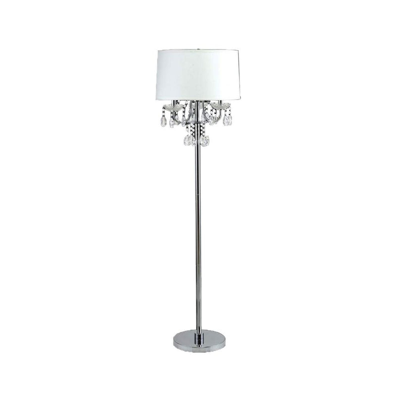 Bob 63 Inch Floor Lamp Pleated Shade Crystal Droplets White-zoom-