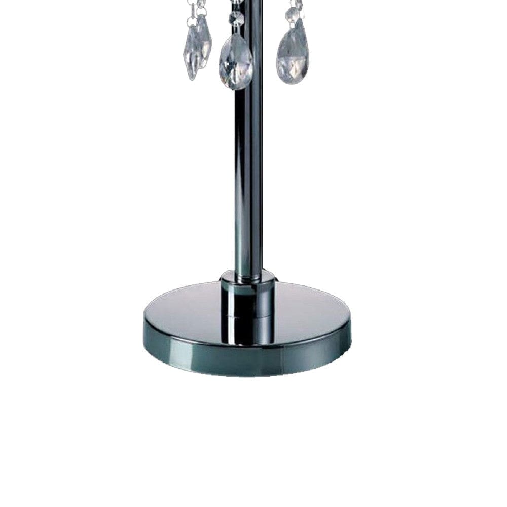 Bob 30 Inch Table Lamp Pleated Shade Crystal Droplets White-zoom-4