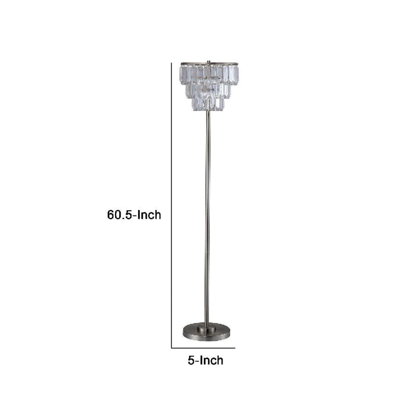 Gene 61 Inch Floor Lamp 3 Layered Crystal Shade Clear-zoom-