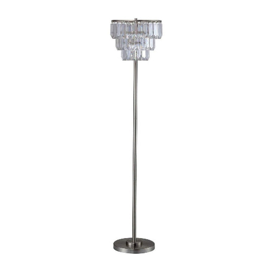 Gene 61 Inch Floor Lamp 3 Layered Crystal Shade Clear