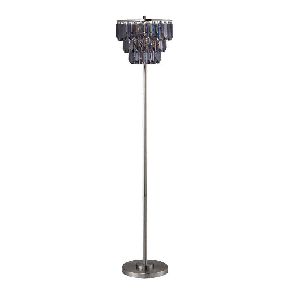 Gene 61 Inch Floor Lamp 3 Layered Crystal Shade Black-zoom-1