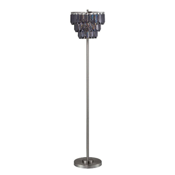 Gene 61 Inch Floor Lamp 3 Layered Crystal Shade Black
