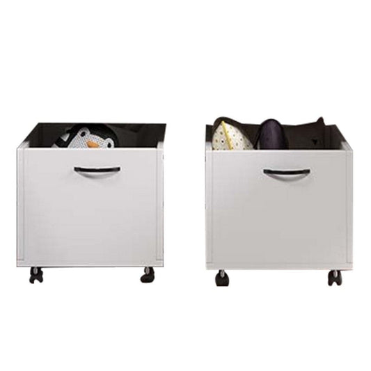 20 Inch Multipurpose Storage Box with Caster Wheels Set of 2 White