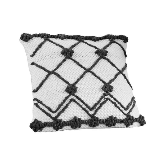 18 Inch Decorative Throw Pillow Cover Crossed Trellis White Fabric