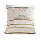 18 Inch Decorative Throw Pillow Cover Brown Textured Design White Fabric