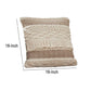 18 Inch Decorative Throw Pillow Cover Fringes Braids Beige Fabric
