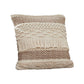 18 Inch Decorative Throw Pillow Cover Fringes Braids Beige Fabric