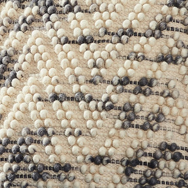 18 Inch Decorative Throw Pillow Cover Beaded Chevron Cream Fabric-zoom-