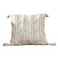 18 Inch Decorative Throw Pillow Cover Braided Design Tassels Cream