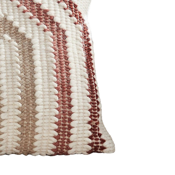 18 Inch Decorative Throw Pillow Cover Knitted Geometric Pattern White-zoom-4