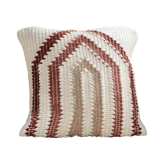 18 Inch Decorative Throw Pillow Cover Knitted Geometric Pattern White
