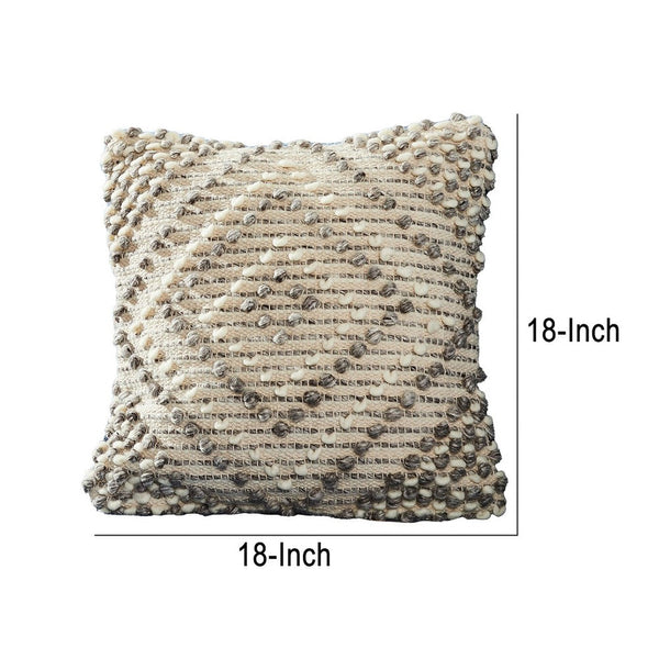 18 Inch Decorative Throw Pillow Cover Textured Diamonds Gray Beige-zoom-