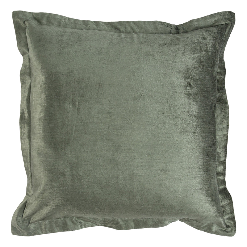 Brad 22 Inch Square Velvet Decorative Throw Pillow Flanged Finish Green-zoom-