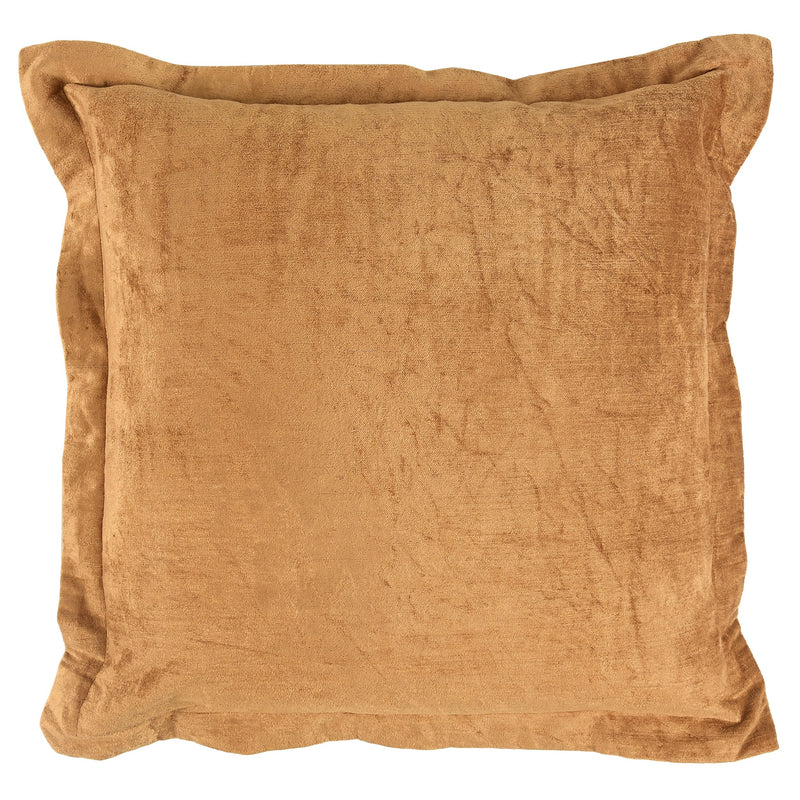 Brad 22 Inch Square Velvet Decorative Throw Pillow Flanged Harvest Gold-zoom-