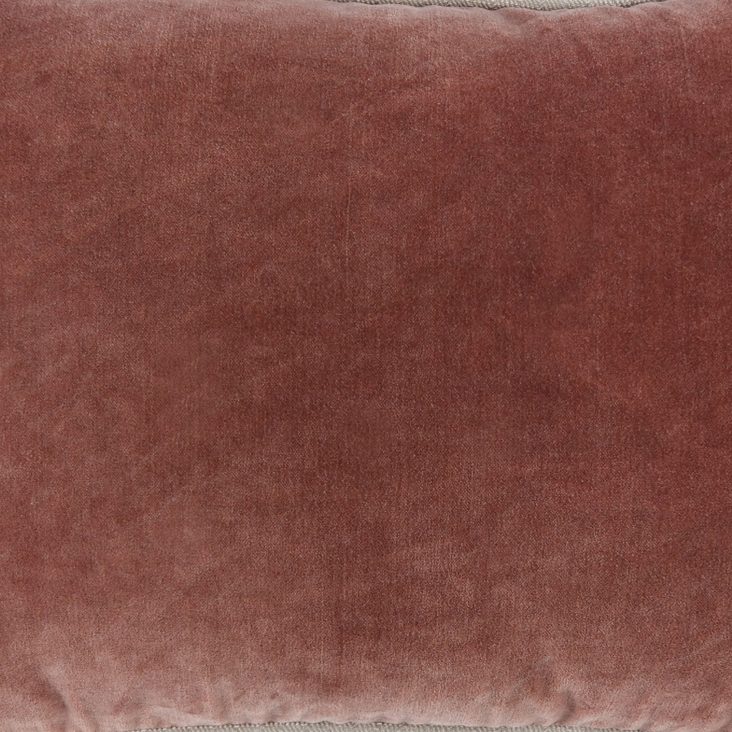 Hillary 20 Inch Velvet Welt Decorative Lumbar Throw Pillow Auburn Red-zoom-4