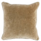 Hillary 18 Inch Square Velvet Decorative Throw Pillow Welt Cord Yellow