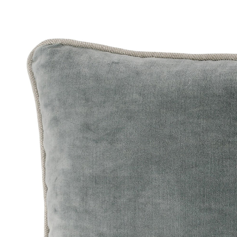 Hillary 20 Inch Velvet Welt Decorative Lumbar Throw Pillow Sage Green-zoom-