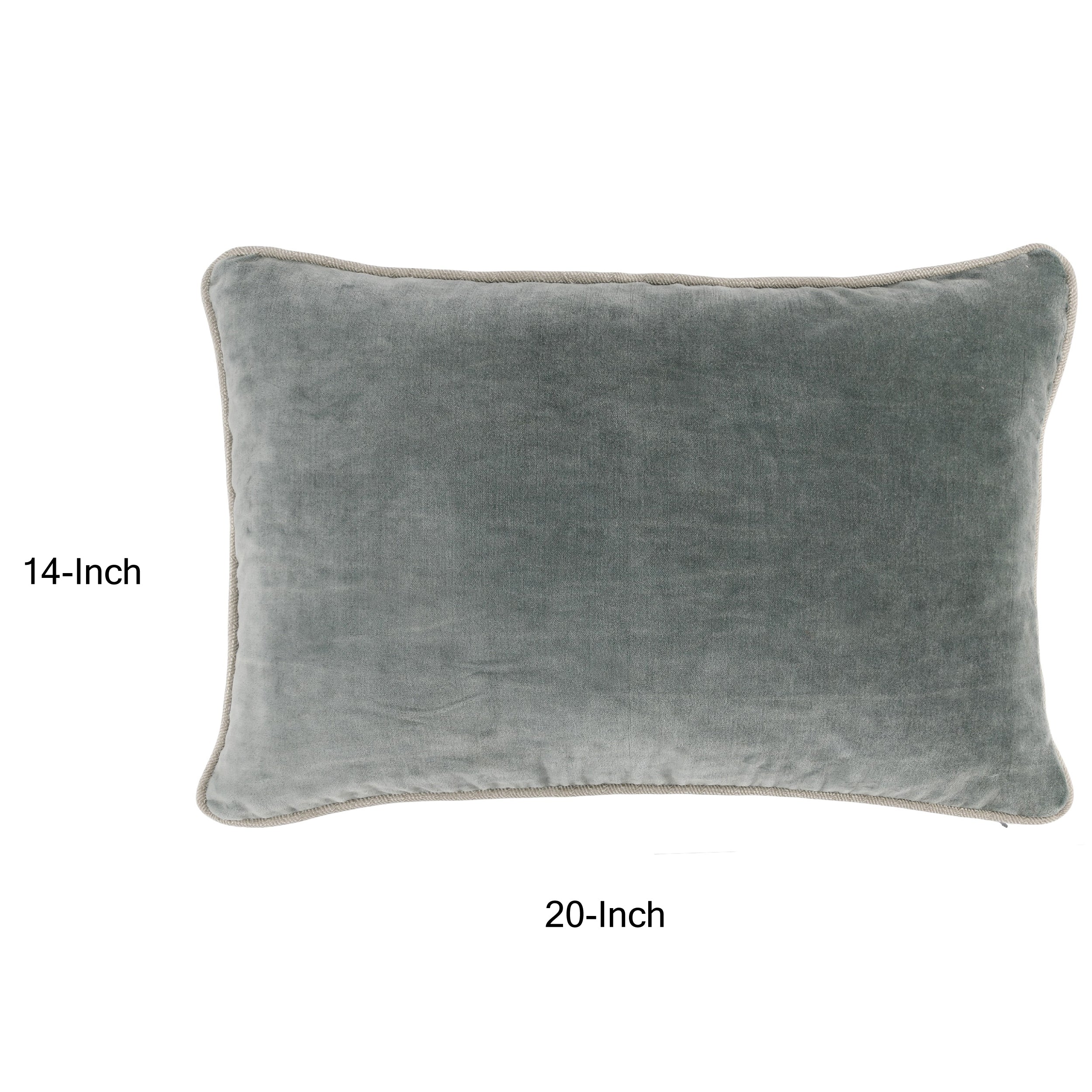 Hillary 20 Inch Velvet Welt Decorative Lumbar Throw Pillow Sage Green-zoom-5