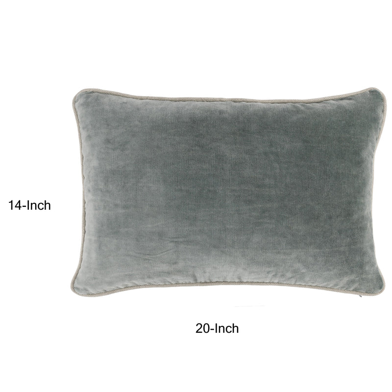 Hillary 20 Inch Velvet Welt Decorative Lumbar Throw Pillow Sage Green-zoom-