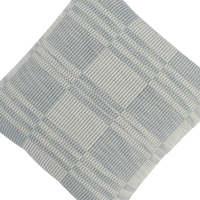 Drake 22 Inch Square Cotton Decorative Throw Pillow Plaid Sandy Blue-zoom-