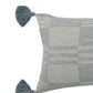 Drake 36 Inch Cotton Decorative Lumbar Throw Pillow Plaid Sandy Blue