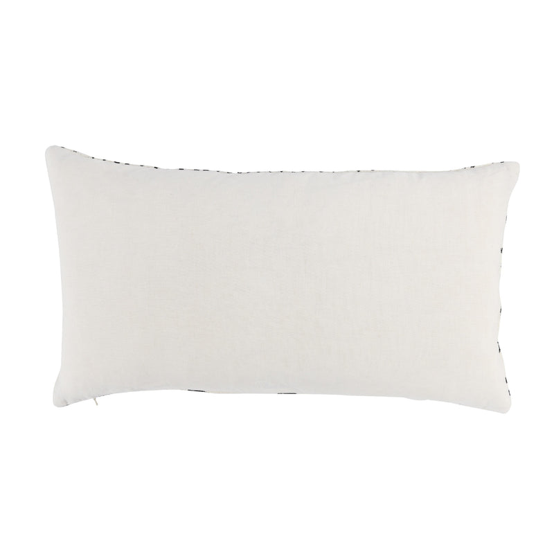26 Inch Cotton Decorative Lumbar Throw Pillow Tribal Pattern Black White-zoom-