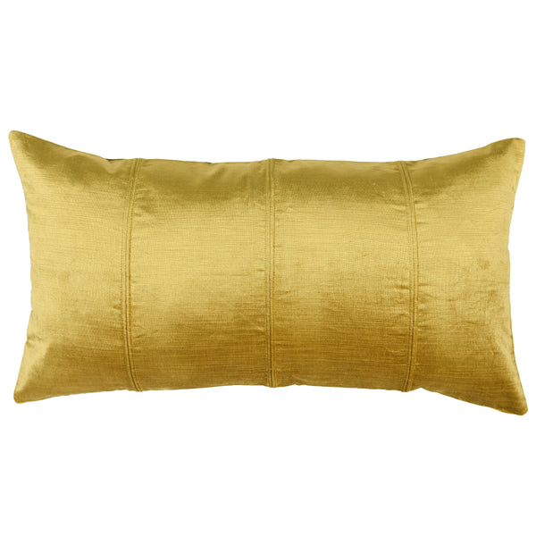 Chad 26 Inch Velvet Decorative Lumbar Throw Pillow Plush Gold