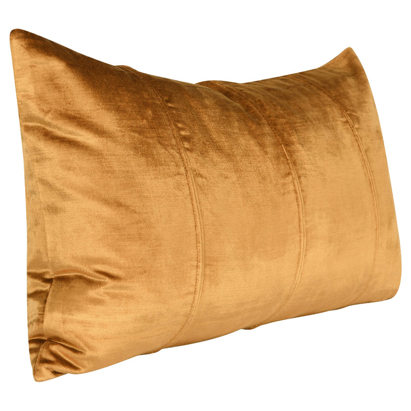 Chad 26 Inch Velvet Decorative Lumbar Throw Pillow Plush Copper-zoom-