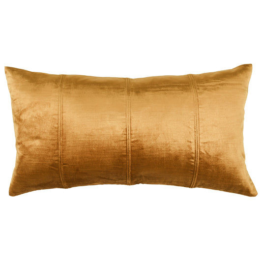 Chad 26 Inch Velvet Decorative Lumbar Throw Pillow Plush Copper